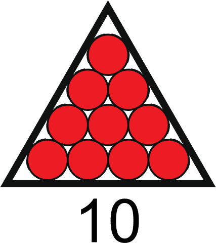 ten red dots in one triangle